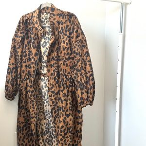 Women leopard print jacket dress Size M